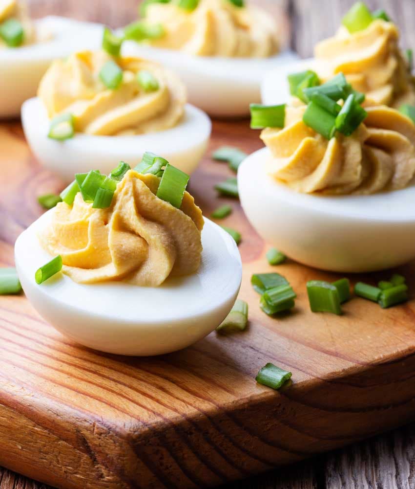 Deviled eggs presentation